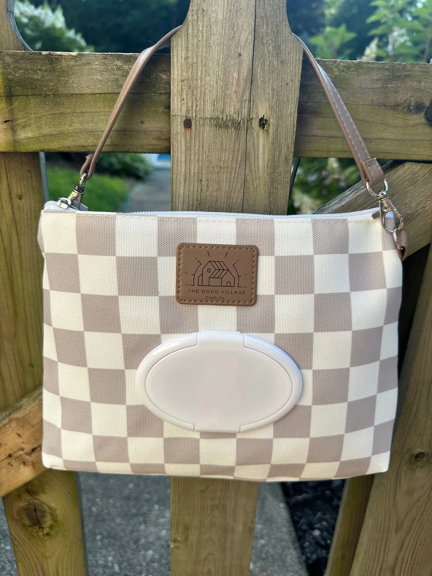 The Good Village Wipes Clutch | Tan Check *