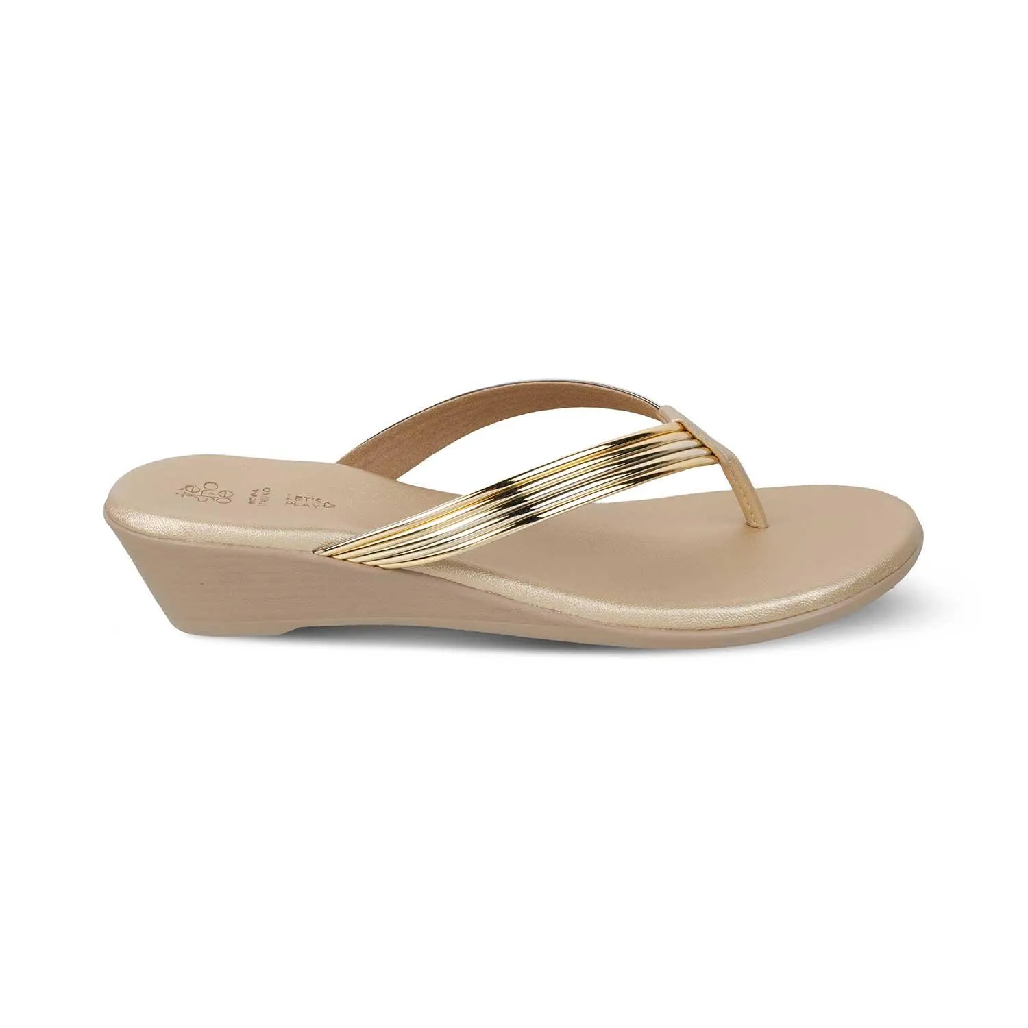 The Macks Gold Women's Dress Wedge Sandals Tresmode