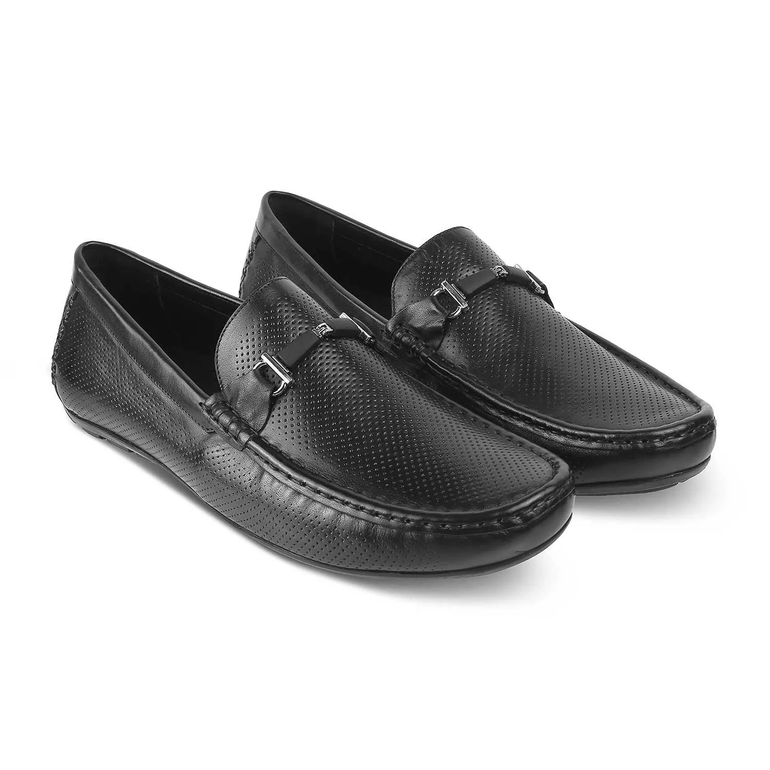 The Open Black Men's Leather Loafers