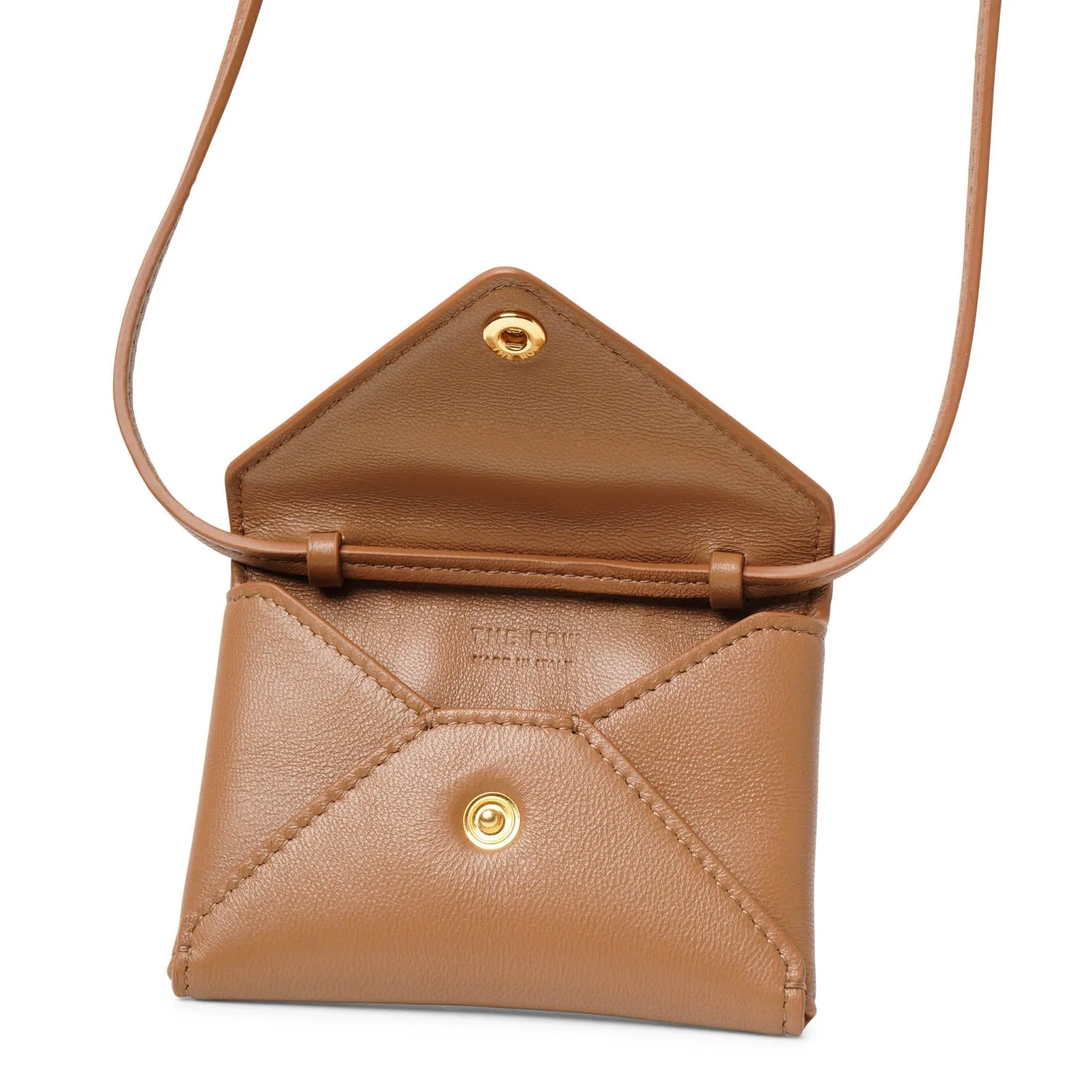 The Row Mini Envelope taupe leather shoulder bag