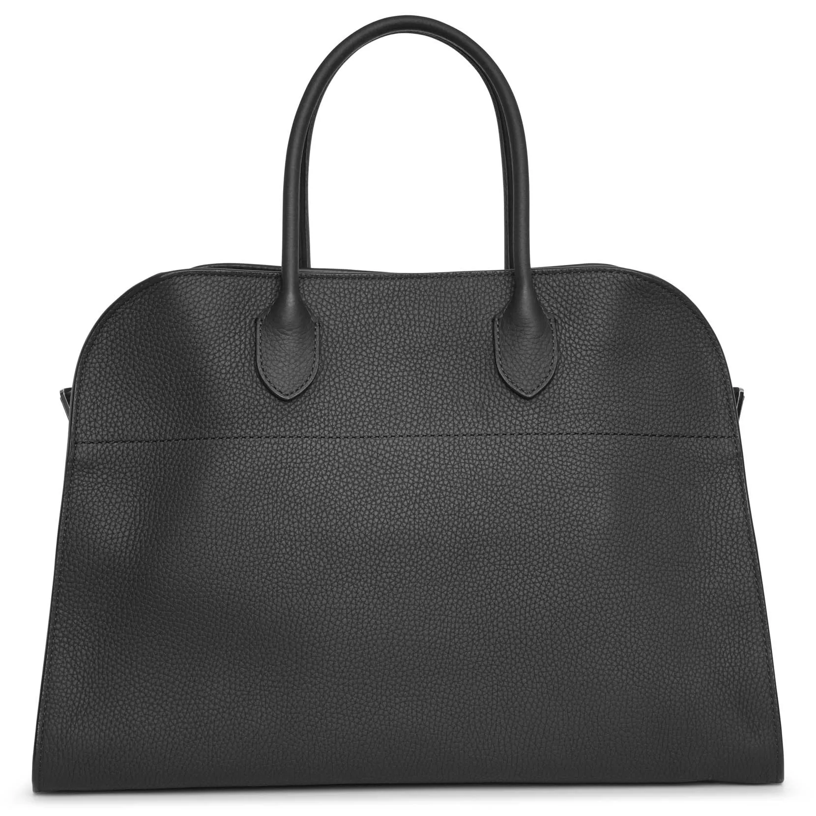 The Row Soft margaux 15 black grained leather bag