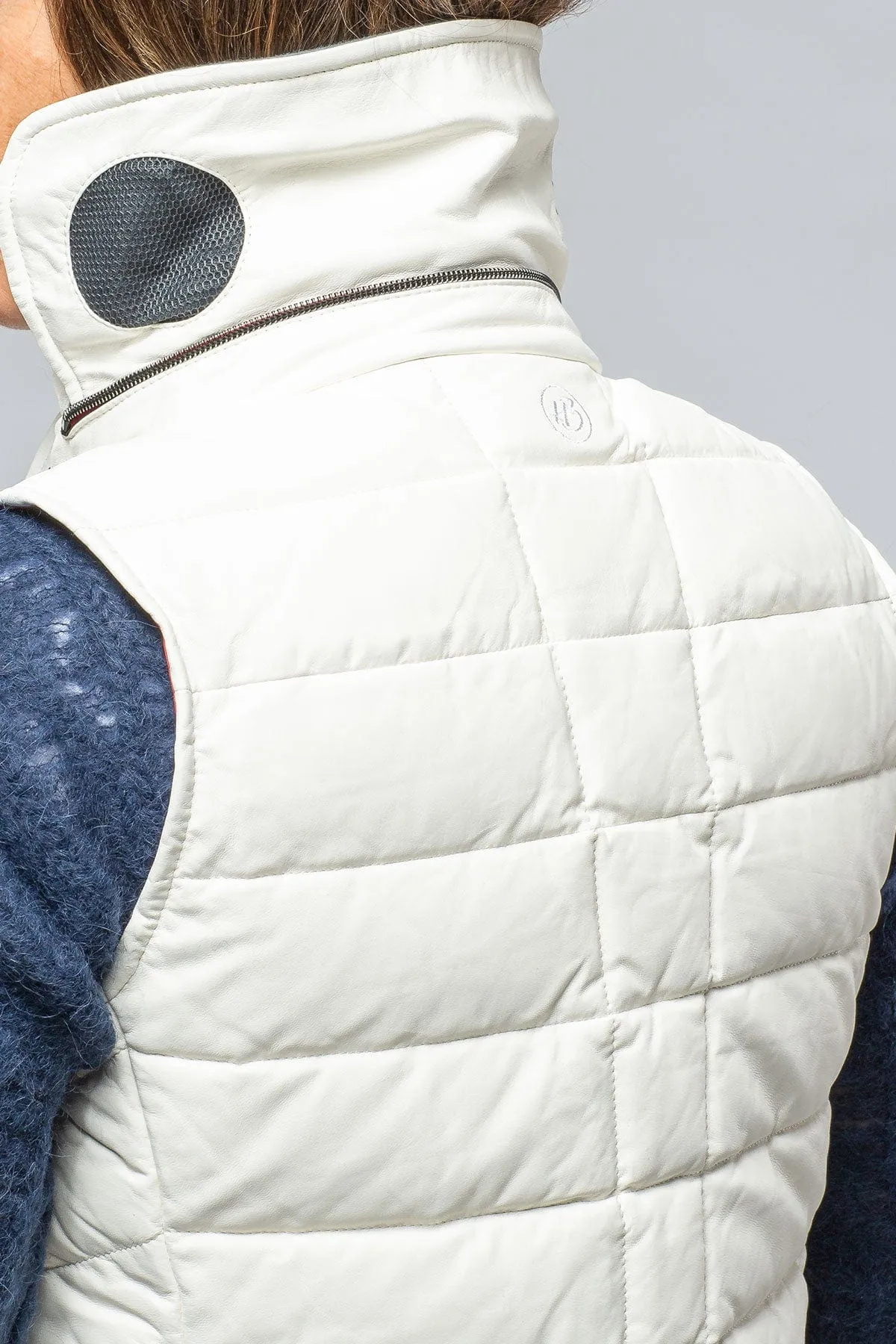 Tignes Quilted Leather Vest in White