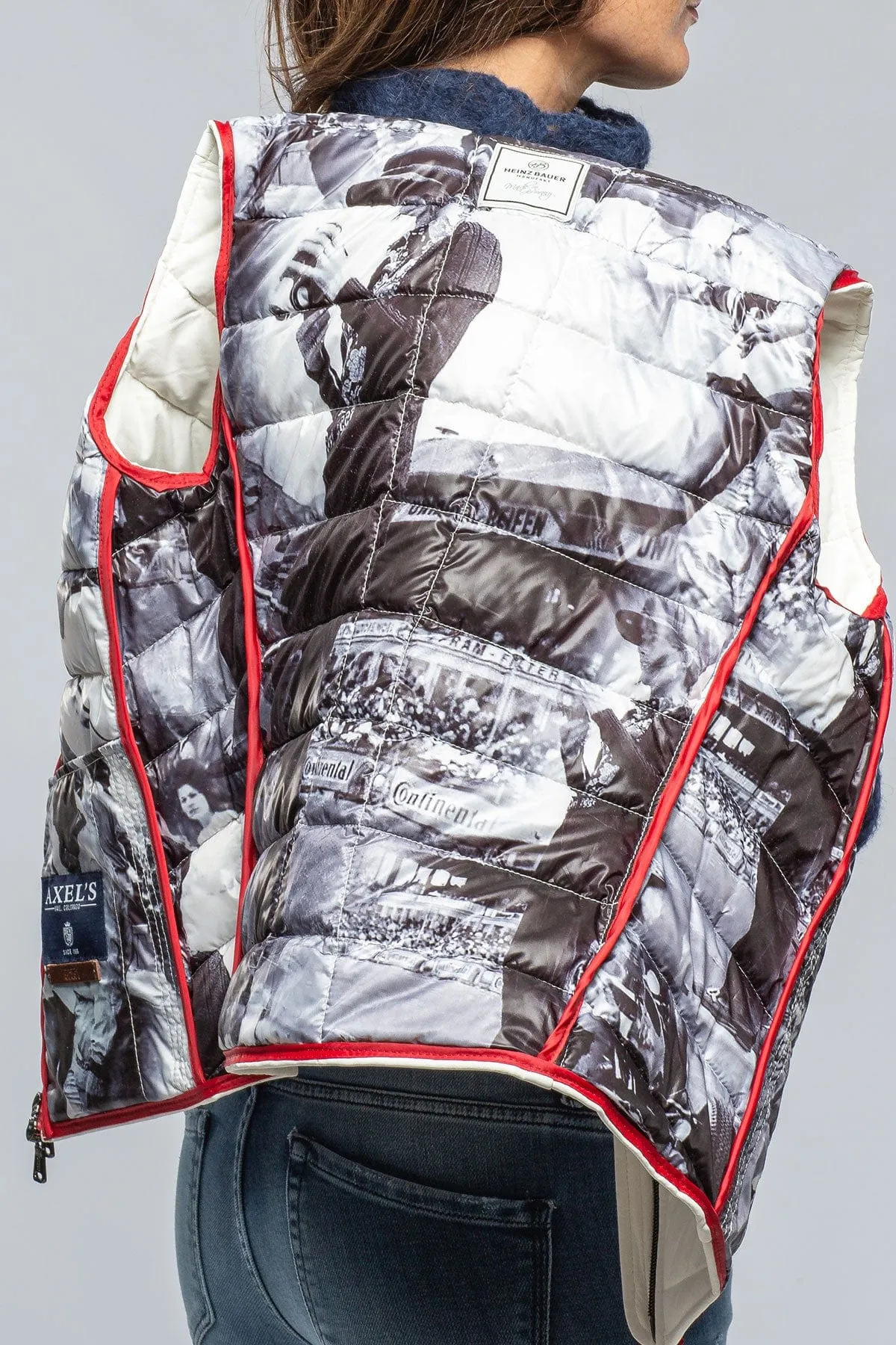 Tignes Quilted Leather Vest in White