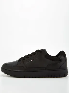 Tommy Hilfiger Leather Essential Basket Trainers - Black