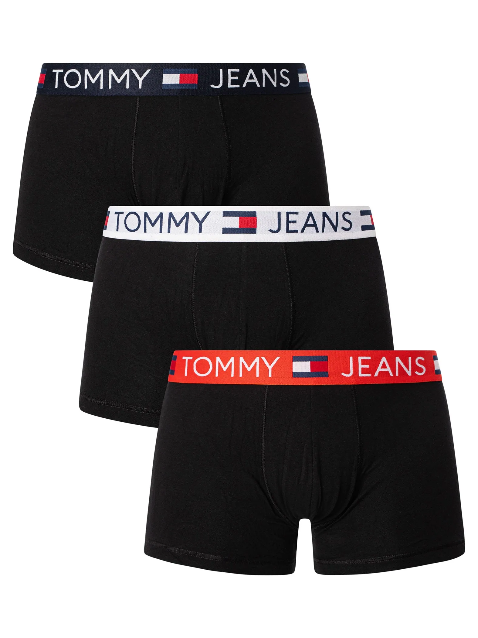 Tommy Jeans 3 Pack Trunks - Hot Heat/White/Dark Night Navy