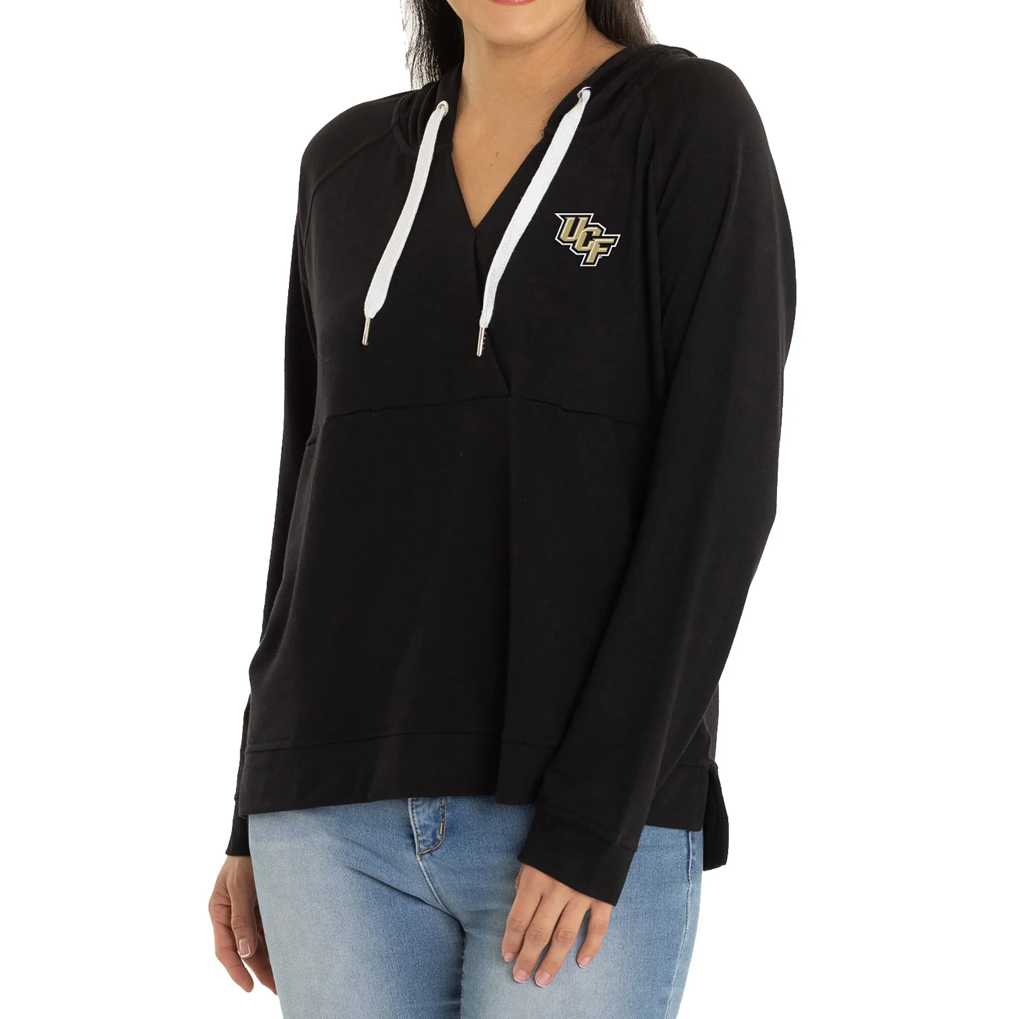 UCF Knights Women's Black Christine Cross Front Tri-Blend Pullover Hoodie