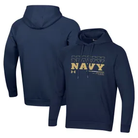 Under Armour Navy Midshipmen Navy 2024 Sideline Wordmark Rival Pullover Hoodie