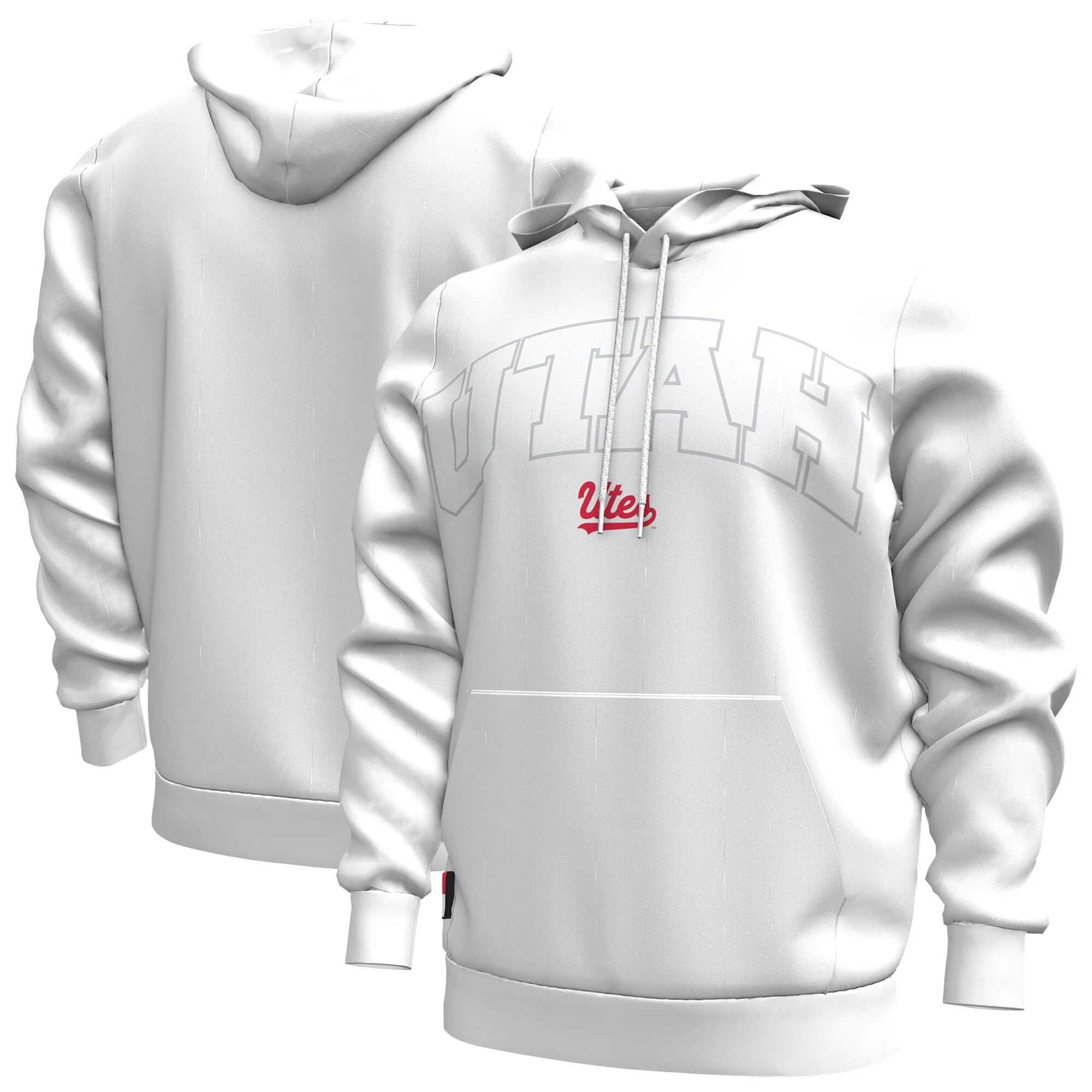 Under Armour Utah Utes White 2024 Sideline Essential Fleece Pullover Hoodie