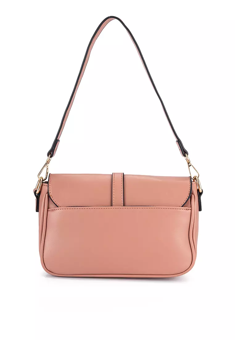 Unisa Faux Leather Sling Bag With Flap Over