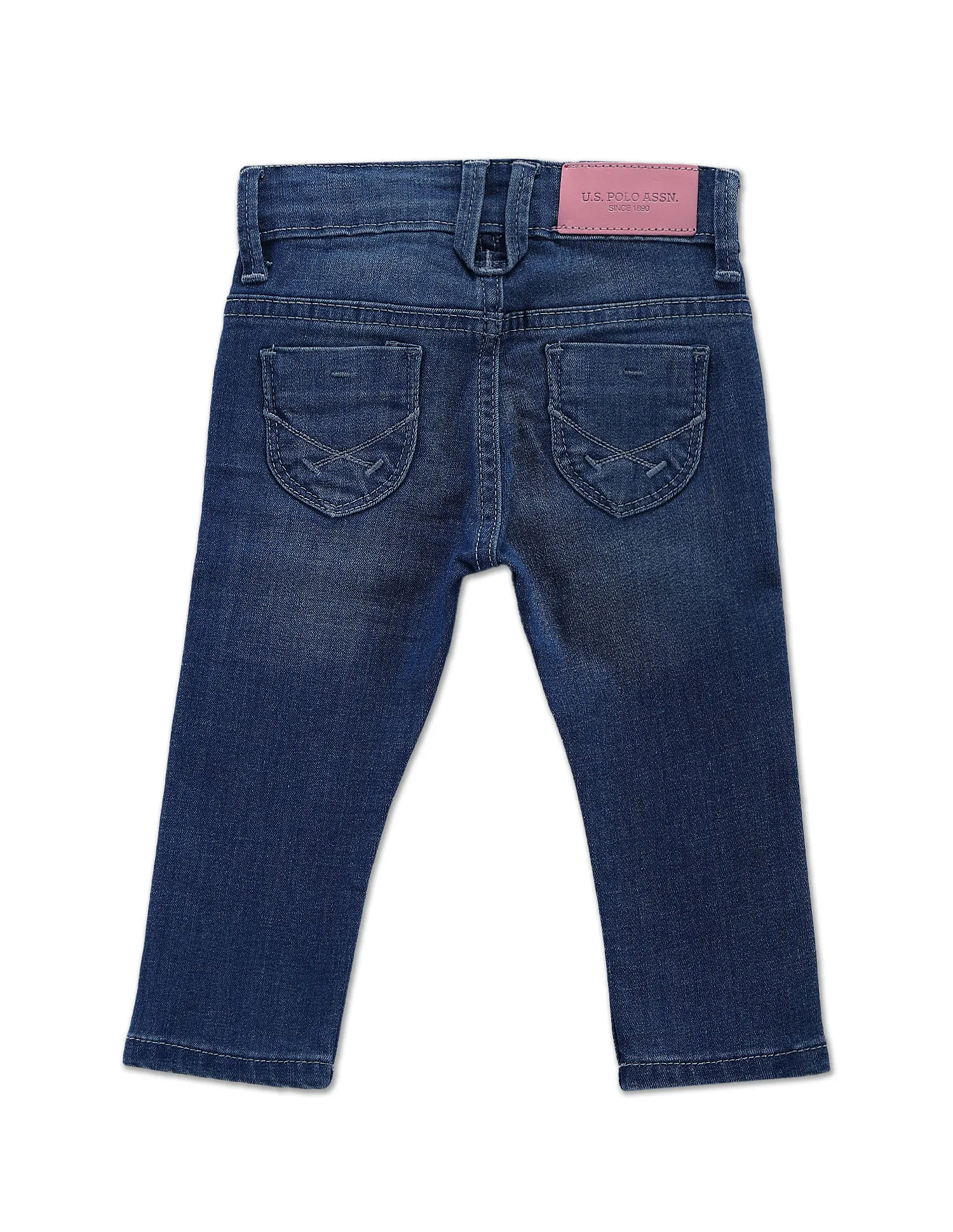 U.S. Polo Assn. Kids Girls Stone Wash Slim Fit Jeans