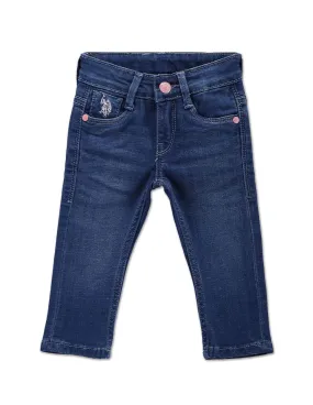 U.S. Polo Assn. Kids Girls Stone Wash Slim Fit Jeans