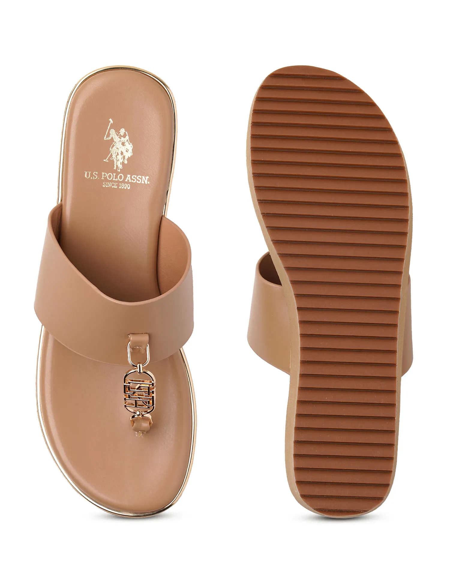 U.S. Polo Assn. Toe Separator Alessia Wedge Sandals