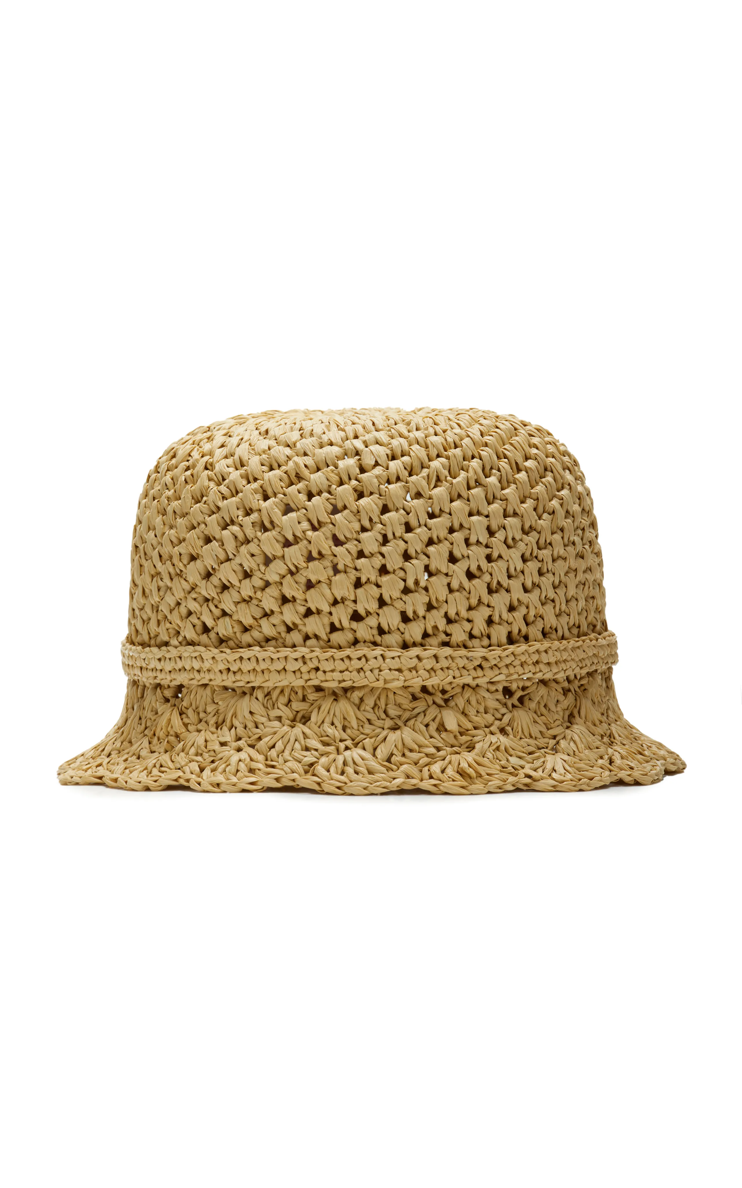 Valentino Garavani VLogo Crocheted-Raffia Bucket Hat