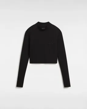 Vans Mini Mock Neck Long Sleeve T-Shirt-Black