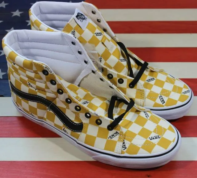 VANS Sk8 Hi Skate Shoe Yolk-Yellow/True-White/Black Plai...