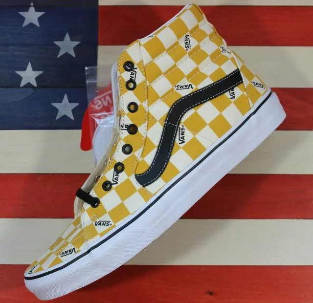 VANS Sk8 Hi Skate Shoe Yolk-Yellow/True-White/Black Plai...