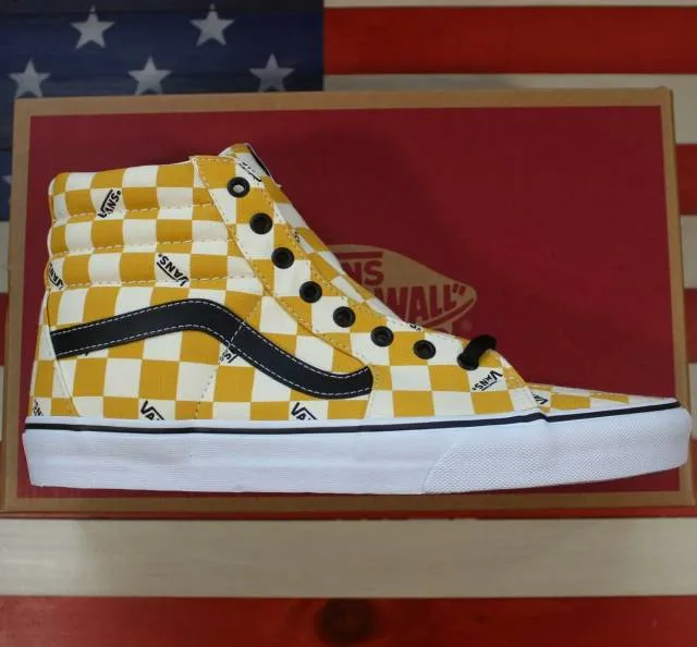 VANS Sk8 Hi Skate Shoe Yolk-Yellow/True-White/Black Plai...