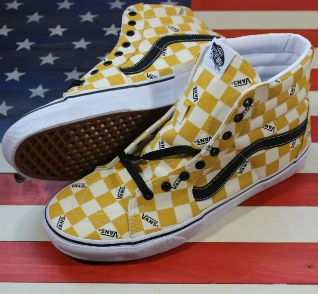 VANS Sk8 Hi Skate Shoe Yolk-Yellow/True-White/Black Plai...