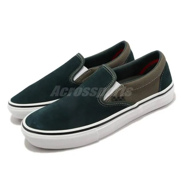 Vans skate slip-on scarab green suede men skate boarding casual shoe vn0a5fca9cr