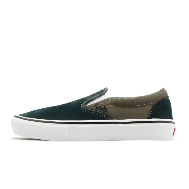 Vans skate slip-on scarab green suede men skate boarding casual shoe vn0a5fca9cr