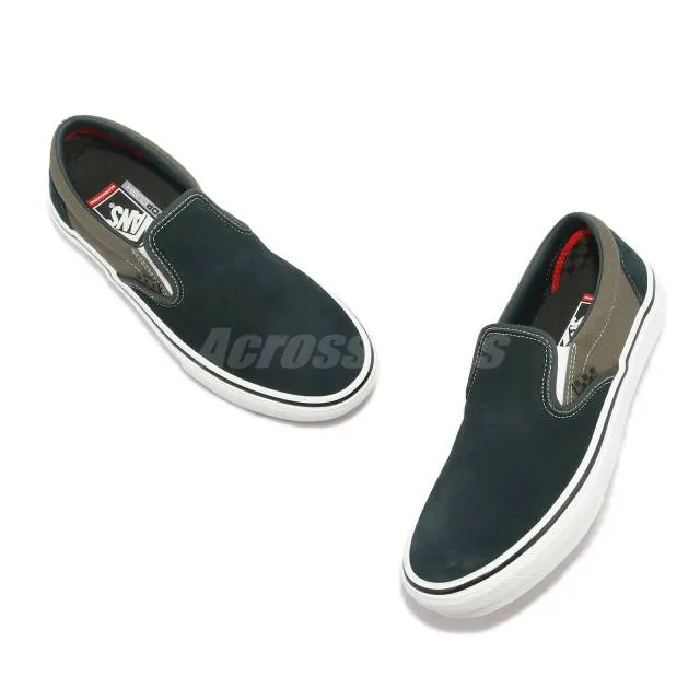 Vans skate slip-on scarab green suede men skate boarding casual shoe vn0a5fca9cr