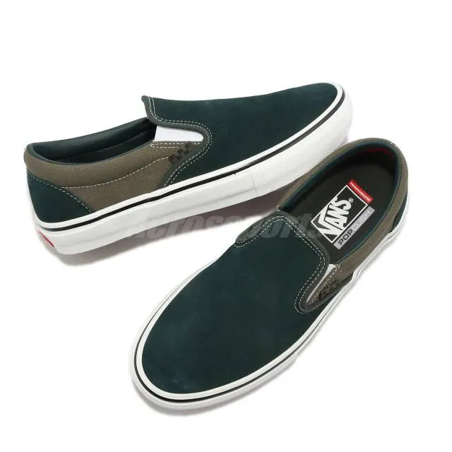 Vans skate slip-on scarab green suede men skate boarding casual shoe vn0a5fca9cr