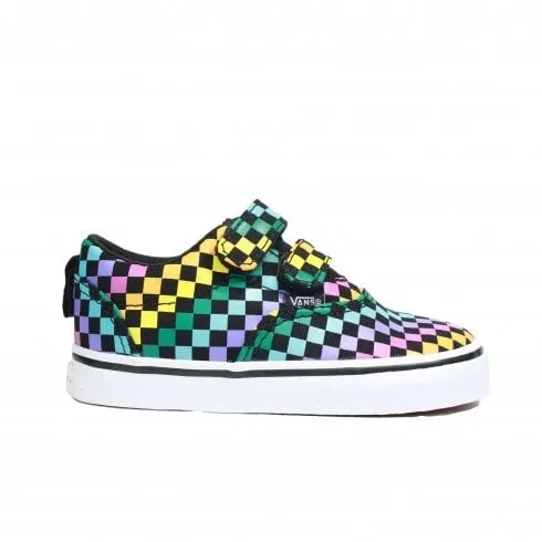 Vans TD Doheny V | Rainbow Mini Check Canvas | Childrens Rip Tape Sneakers