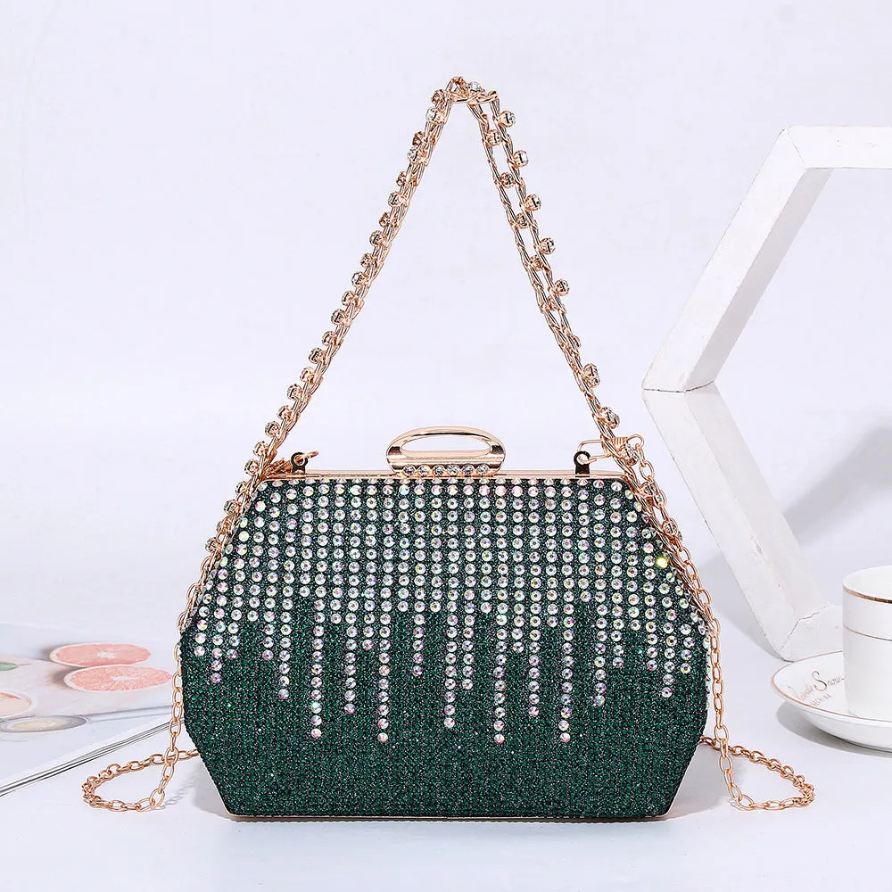 Vera Rhinestone Handbag in Green