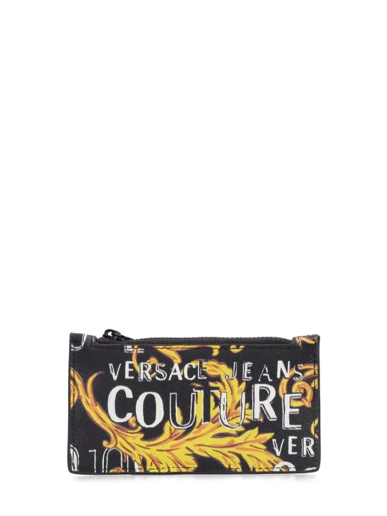 Versace Jeans Couture   Baroque Saffiano leather zip-up wallet 