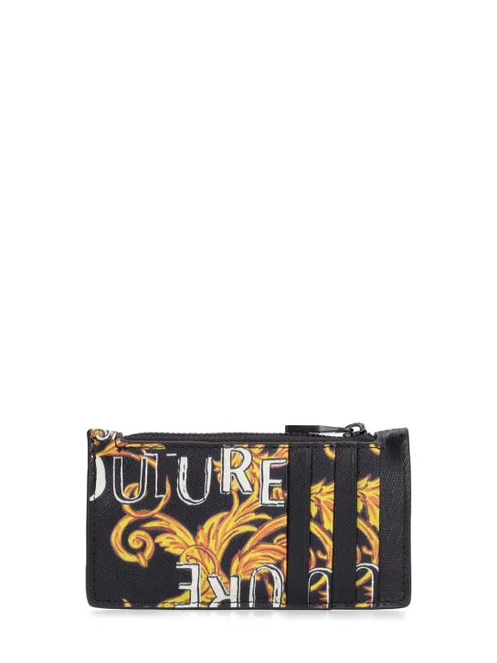 Versace Jeans Couture   Baroque Saffiano leather zip-up wallet 