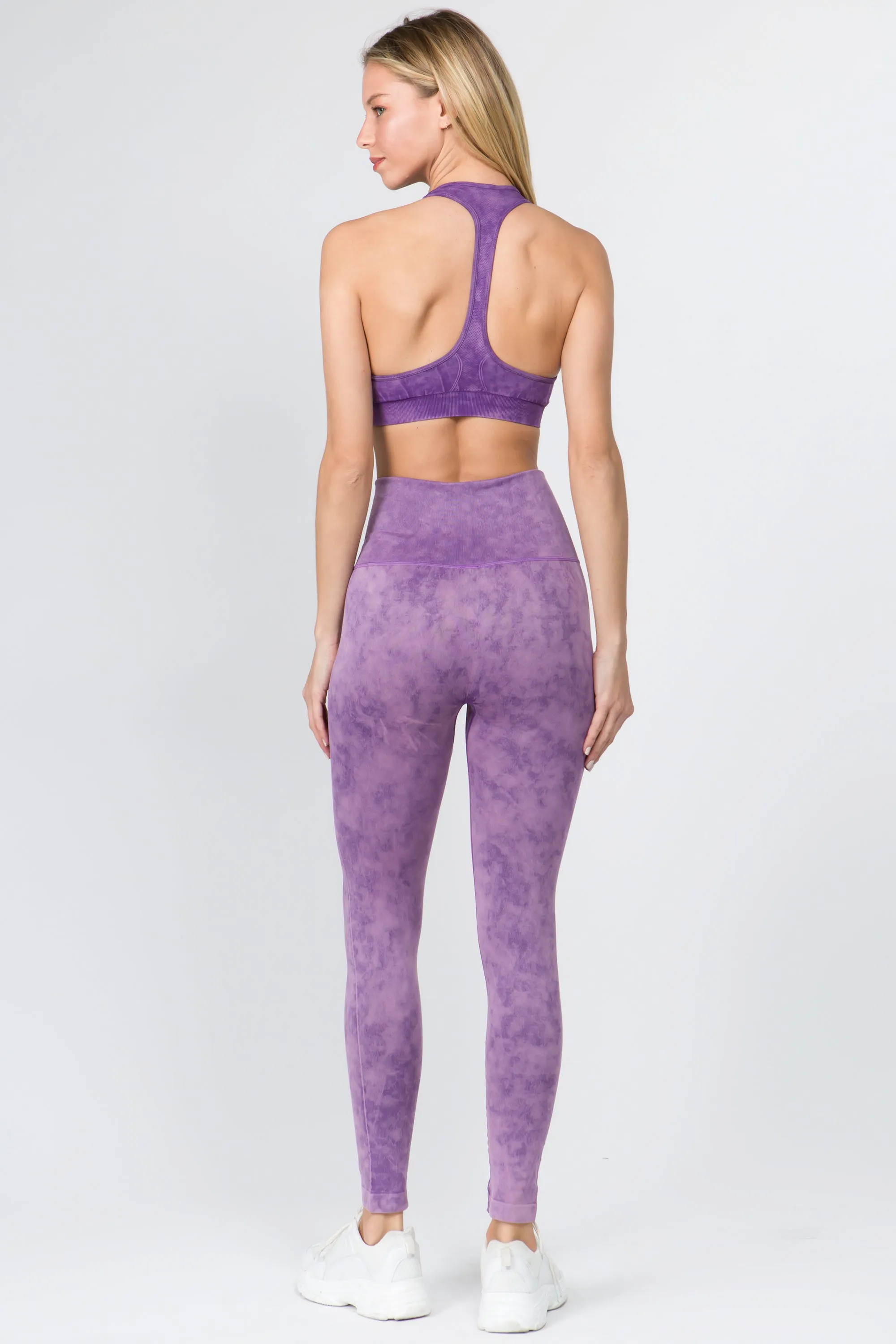 Vintage Wash Sports Bra And Leggings Set