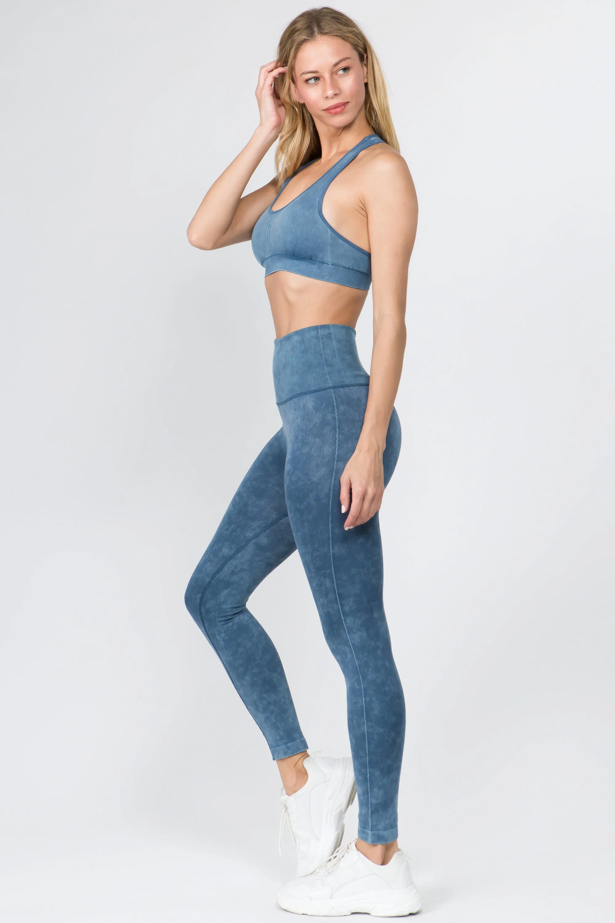 Vintage Wash Sports Bra And Leggings Set