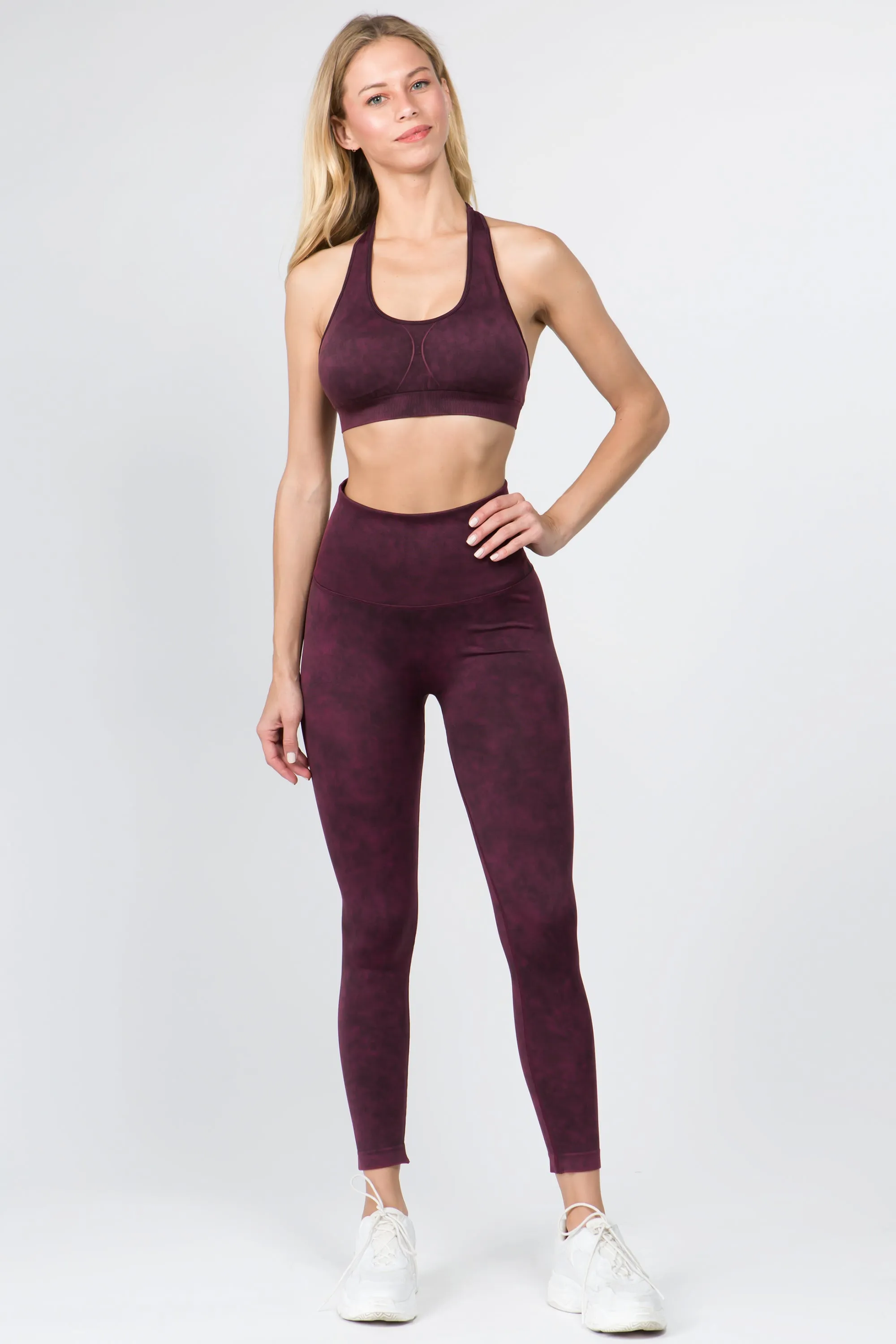 Vintage Wash Sports Bra And Leggings Set