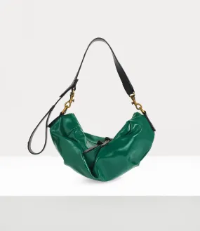 Vivienne Westwood Small Agnes Shoulder Bag Shiny Leather Green-3d-orb