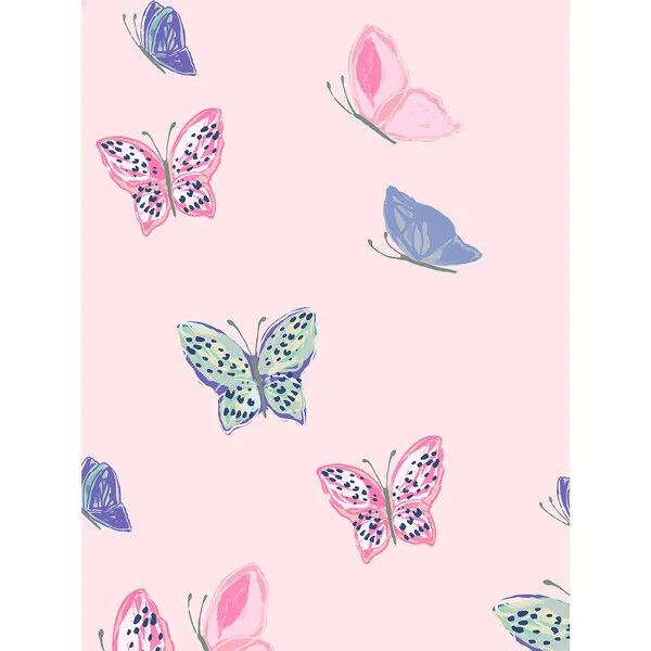 WallShoppe Tea Collection Mariposa Traditional Wallpaper, Ballet Slipper