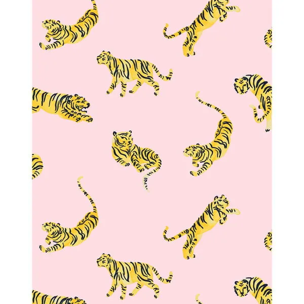 WallShoppe Tea Collection Tigers Removable Wallpaper, Ballet Slipper