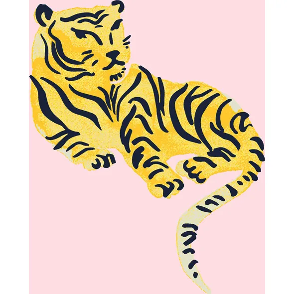 WallShoppe Tea Collection Tigers Removable Wallpaper, Ballet Slipper