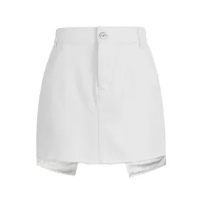 White Jean Skirt-