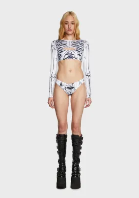 White Surf 90s Skeleton Bikini Set-