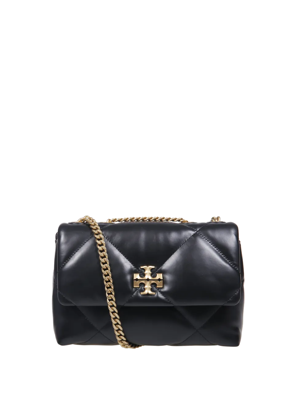 WOMAN TORY BURCH BLACK COW LEATHER KIRA DIAMOND SMALL SHOULDER BAG