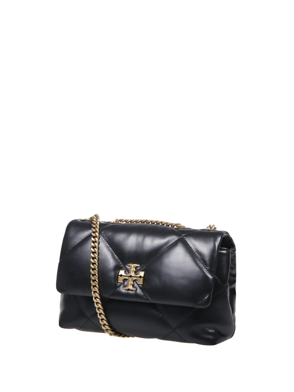 WOMAN TORY BURCH BLACK COW LEATHER KIRA DIAMOND SMALL SHOULDER BAG