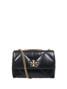 WOMAN TORY BURCH BLACK COW LEATHER KIRA DIAMOND SMALL SHOULDER BAG