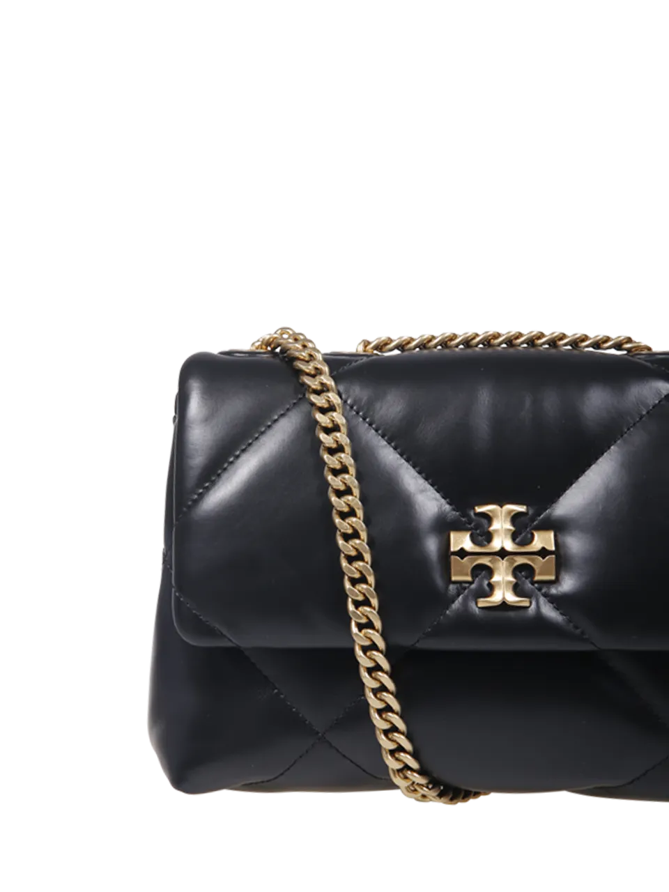 WOMAN TORY BURCH BLACK COW LEATHER KIRA DIAMOND SMALL SHOULDER BAG