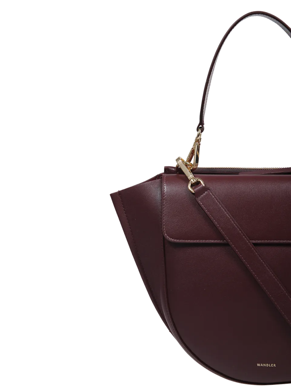 WOMAN WANDLER BORDEAUX CALF LEATHER HORTENSIA MEDIUM BAG