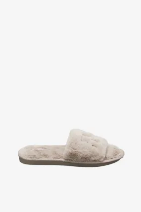 Women Taupe Embroidered Slipper