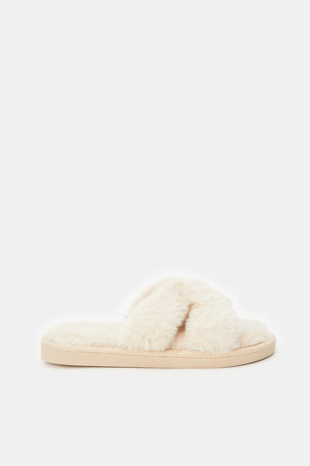 Women Taupe Textured Slipper