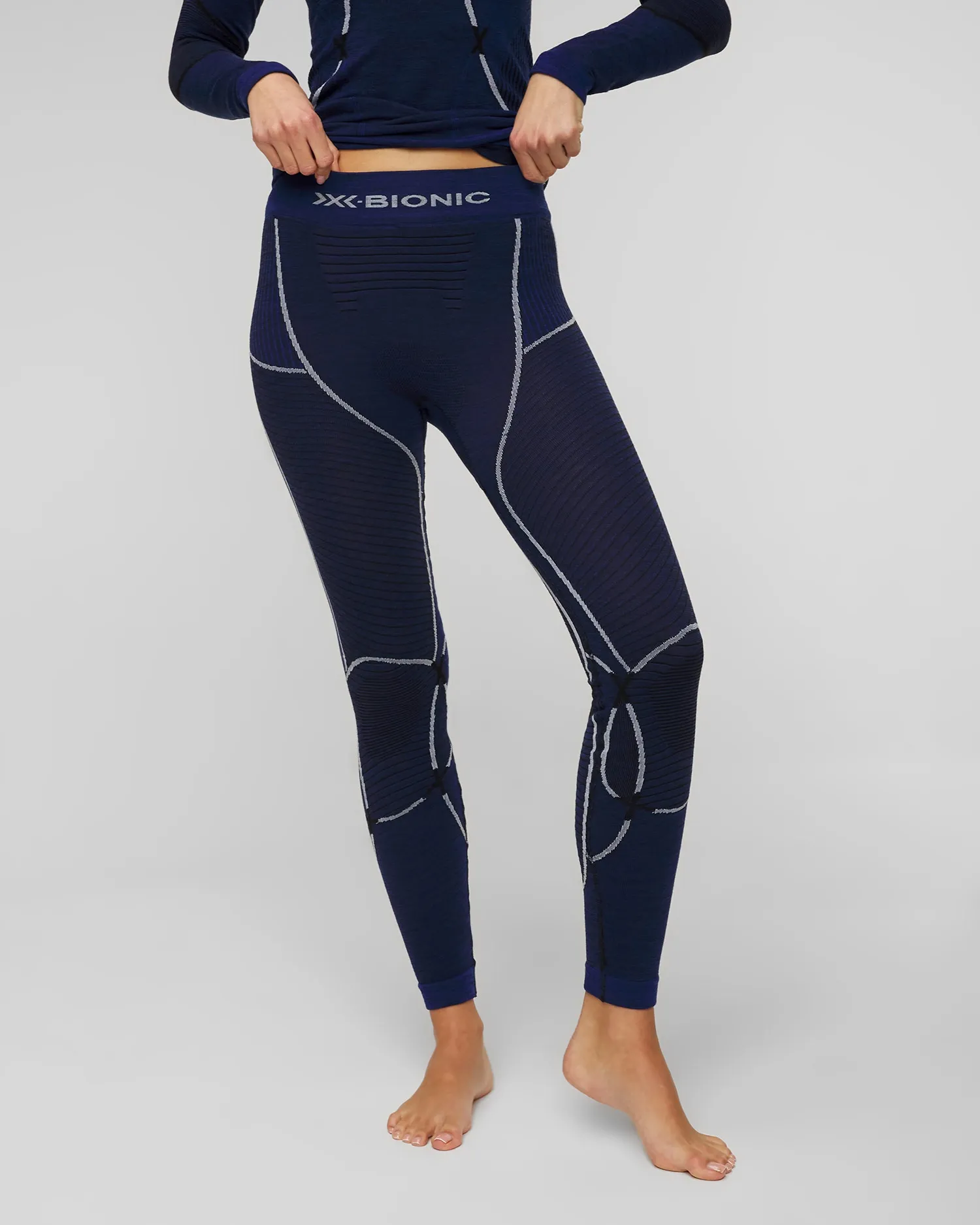 Women's navy blue thermal leggings X-Bionic Merino clwp05w23w-a655