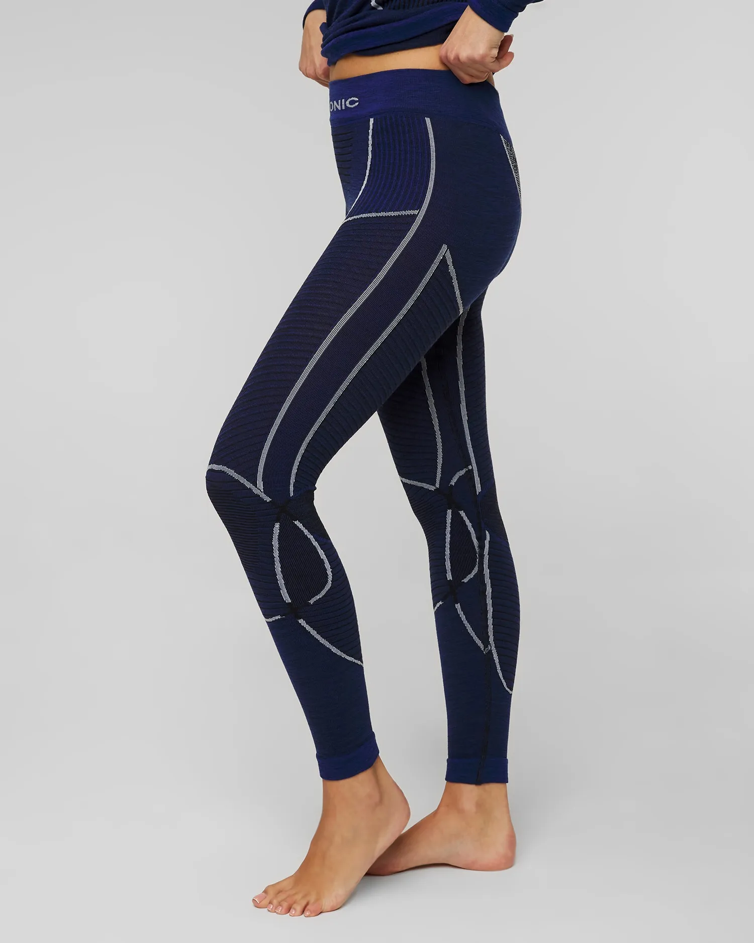 Women's navy blue thermal leggings X-Bionic Merino clwp05w23w-a655