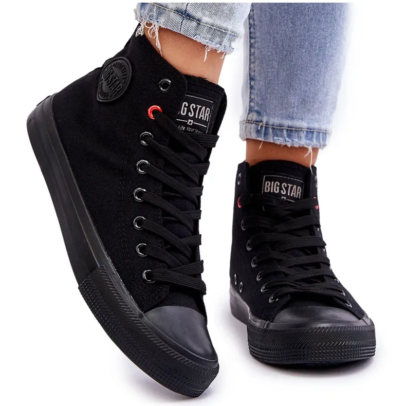 Women's Classic High Sneakers Big Star T274033 Black