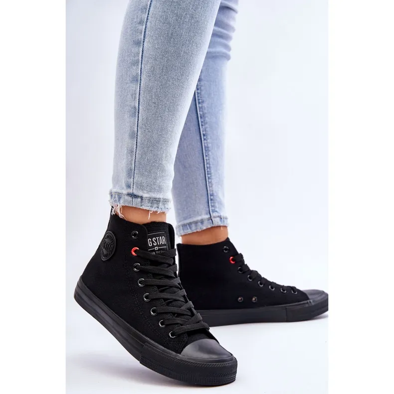 Women's Classic High Sneakers Big Star T274033 Black